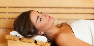 Woman Sleeping in Sauna