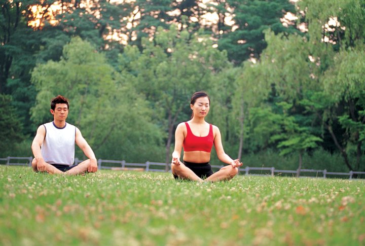 couple doing yoga