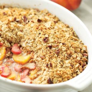 peach, rhubarb and ginger crisp