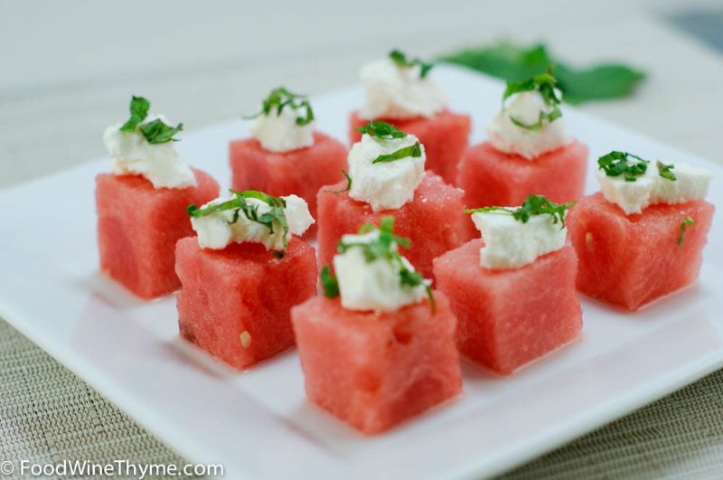 Watermelon Goat Cheese Bites