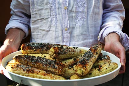 Corn with Balsamic, Parmesan and Mint