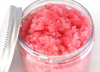 strawberry-exfoliating foot scrub