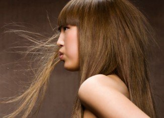 asian woman long thick hair
